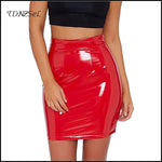 High Waist Slim PU Mini Skirt Side Split - Alt Style Clothing