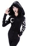 Gothic Punk Moon Print Sweatshirt - Alt Style Clothing