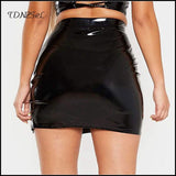 High Waist Slim PU Mini Skirt Side Split - Alt Style Clothing