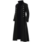 Vintage Medieval Costumes Steampunk Gothic Black Long Coat