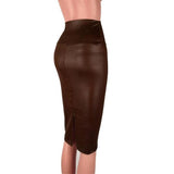 Leather Skirt Back Split Bodycon - Alt Style Clothing