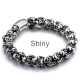 Stainless Steel Shiny Skull Charm Link Chain - Alt Style Clothing