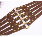 Vintage metal Ring Wide Waist Cincher Belt