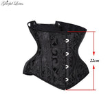 Underbust Corset Gothic Steel Boned Waist Short Torso - Alt Style Clothing