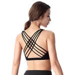 Push Up Wirefree Padded Crisscross Strappy Crop Top - Alt Style Clothing