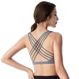 Push Up Wirefree Padded Crisscross Strappy Crop Top - Alt Style Clothing