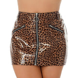 High Waist Leather Mini Skirt with Zipper - Alt Style Clothing