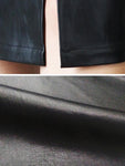 PU Leather Midi Sexy High Waist Bodycon Split Skirt - Alt Style Clothing
