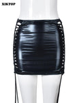 Lace-Up Hip Skirt Sexy Hollow Out Skinny and Slim - Alt Style Clothing