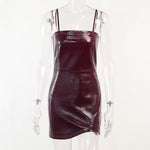 Gothic Pu Leather Corset Sexy Bodycon Mini Dress - Alt Style Clothing