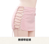 Cosplay Uniform Side Split Skirt Open Bra Miniskirt