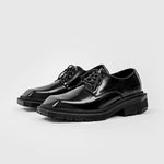 Square Toe Lace Up Derby Genuine Leather Shoes - Alt Style Clothing