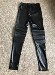 Black Gothic Faux Leather Leggings - Sexy Slim Fit with High-Elasticity and Three Zipper Knee Design
