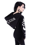 Gothic Punk Moon Print Sweatshirt - Alt Style Clothing