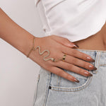 Link Chain Bracelet Connected Finger Ring - Alt Style Clothing