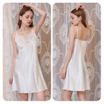 Sleepwear Solid Short Satin Nightgown Mini Slip - Alt Style Clothing