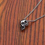 Edgy Stainless Steel 3D Skull Pendant Necklace for Punk Lovers - Alt Style Clothing