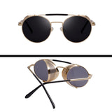 Revive the Steam Era with Vintage Round Steampunk Sunglasses - Metal Frame - Alt Style Clothing