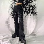 Vintage Grunge Gothic Bandage Cargo Pants with Buckle Detailing - Punk Style Sweatpants - Alt Style Clothing