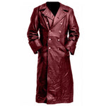 Vintage PU Leather Men's Officer Coat with Buttons - Alt Style Clothing
