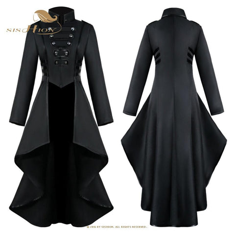Medieval Victorian Costume Tuxedo Tailcoat Gothic Steampunk Trench Coat - Alt Style Clothing