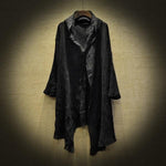 Gothic Translucent Linen Cloak with Long Thin Trench Dustcoat Design - Alt Style Clothing