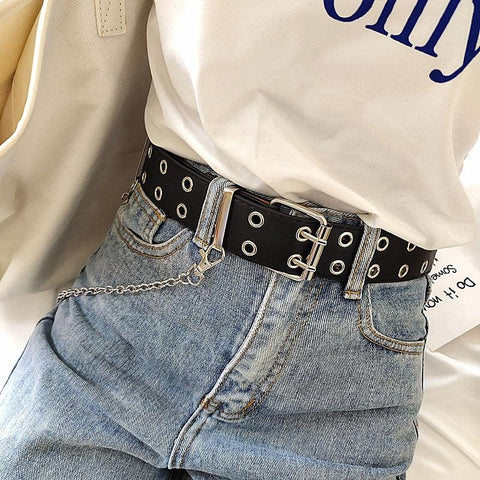 Punk Pu Leather Belt Chain - Alt Style Clothing
