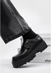 Leather Platform Oxfords Slip On Thick Tottom Male Derby Shoes - Alt Style Clothing
