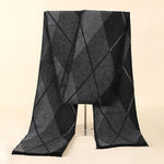 Soft Cashmere Wool Plaid Scarf - Striped Long Warm Scarf - Alt Style Clothing