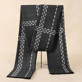 Soft Cashmere Wool Plaid Scarf - Striped Long Warm Scarf - Alt Style Clothing