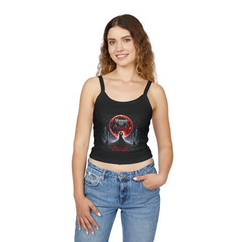 Venomous Sin - Beneath the Blood Moon - Gothic Women's Blood Moon Tank Top – Stylish Spaghetti Strap Crop