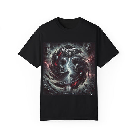 Venomous Sin Vortex of Lies Unisex Garment-Dyed T-Shirt - Dark Aesthetic Metal Tee