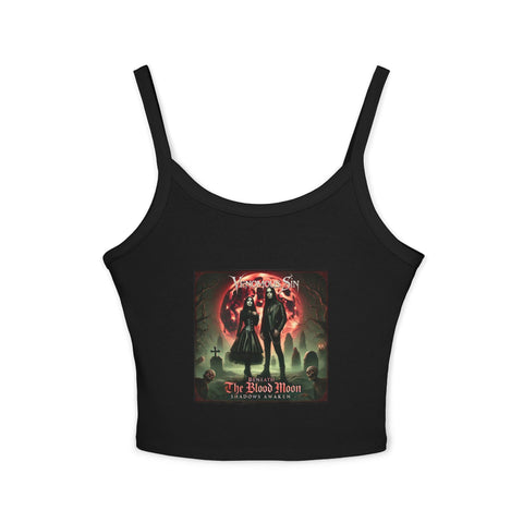 Venomous Sin Beneath the Blood Moon Women's Spaghetti Strap Tank Top - The Blood Moon Design