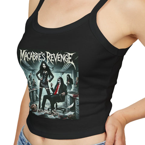 Venomous Sin Macabre's Revenge Spaghetti Strap Tank Top - Edgy Graphic Tee for Music Lovers