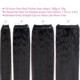 Straight Clip-In Hair Extensions - 8pcs Set 1B# Natural Black Remy Human Hair