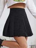 High-Waist Pleated Skirt Uniforms and Dance Skirts with Inner Shorts