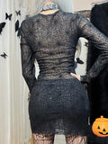 InsDoit Goth Cut Out Corset Black Dress - Alt Style Clothing