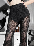 Gothic Flare See Through High Waist Pants - Alt Style Clothing