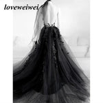 Sexy Backless High Side Split A-line Evening Dress Lace Party Gown - Alt Style Clothing