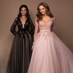 Gothic Black Long Sleeve Prom Dress - Alt Style Clothing