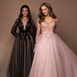 Gothic Black Long Sleeve Prom Dress - Alt Style Clothing