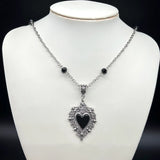 Sacred Heart Neo-Gothic Pendant Necklace - Unisex Gothic Jewelry