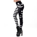 Gothic Print High-Waisted Fitness Leggings – Perfect for Workouts