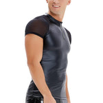 PU Shirt Workout Top - Alt Style Clothing