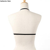 Goth Elastic Alluring Bustier Bandage cage bra - Alt Style Clothing