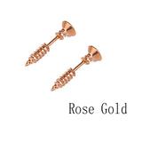 Punk Gothic Screw Spike Stud Earrings – Stainless Steel Design