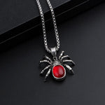 Gothic Red Stone Biker Gothic Necklace - Alt Style Clothing