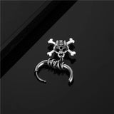 Stainless Steel Skull Drop Earrings