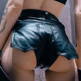 High Waist PU Leather Mini Shorts - Club Style Skinny Fit