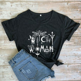 Gothic Witchy Woman Short Sleeve T-Shirt – O-Neck Casual Tee